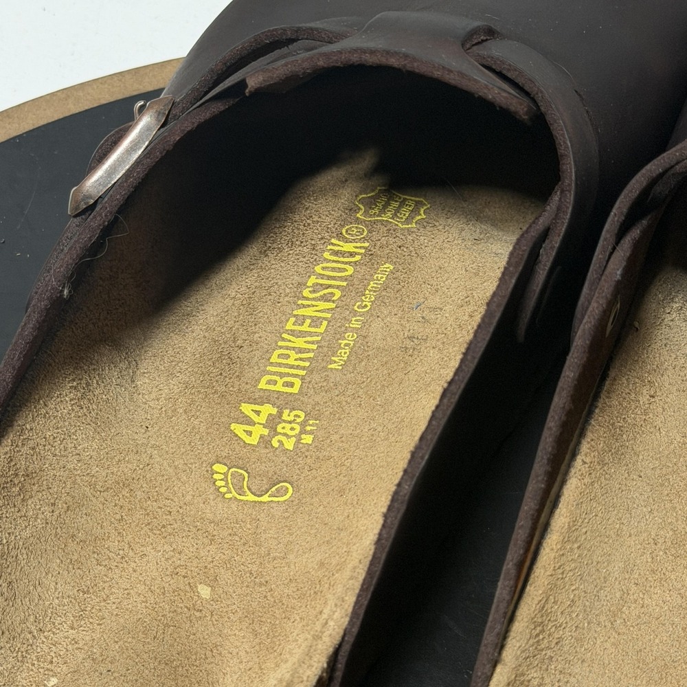Birkenstock Boston Sandals Shoes Mens Size 11 Brown Leather Clogs Made Germany - Picture 10 of 12